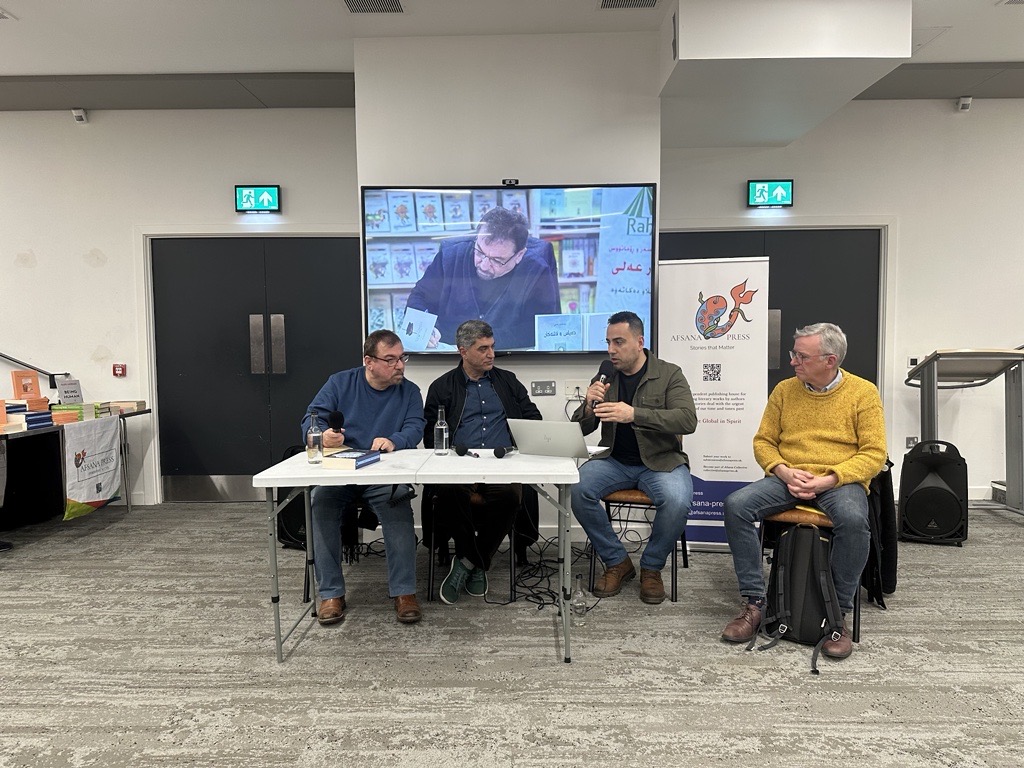Kurdish writer Bachtyar Ali attends a reading of his book 'The Last Pomegranate Tree’ at Strathclyde Union, 14/02/24.